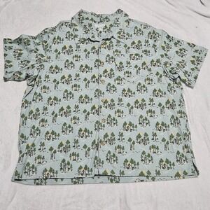 Duluth Trading Co Jersey Knit Shirt Bigfoot Sasquatch Camping Button Up Mens 2XL